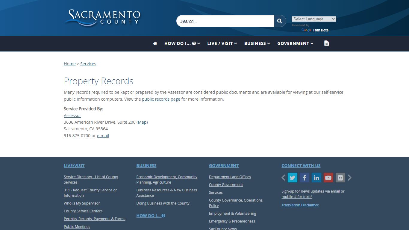 Property Records - Sacramento County, California